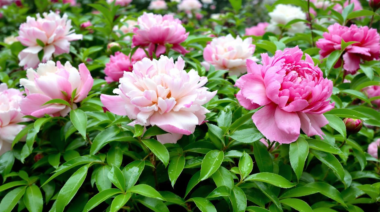 雨后芍药园：水润花香的静谧时光