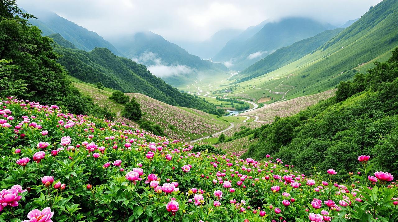 四川盆地芍药谷：被群山环抱的花园