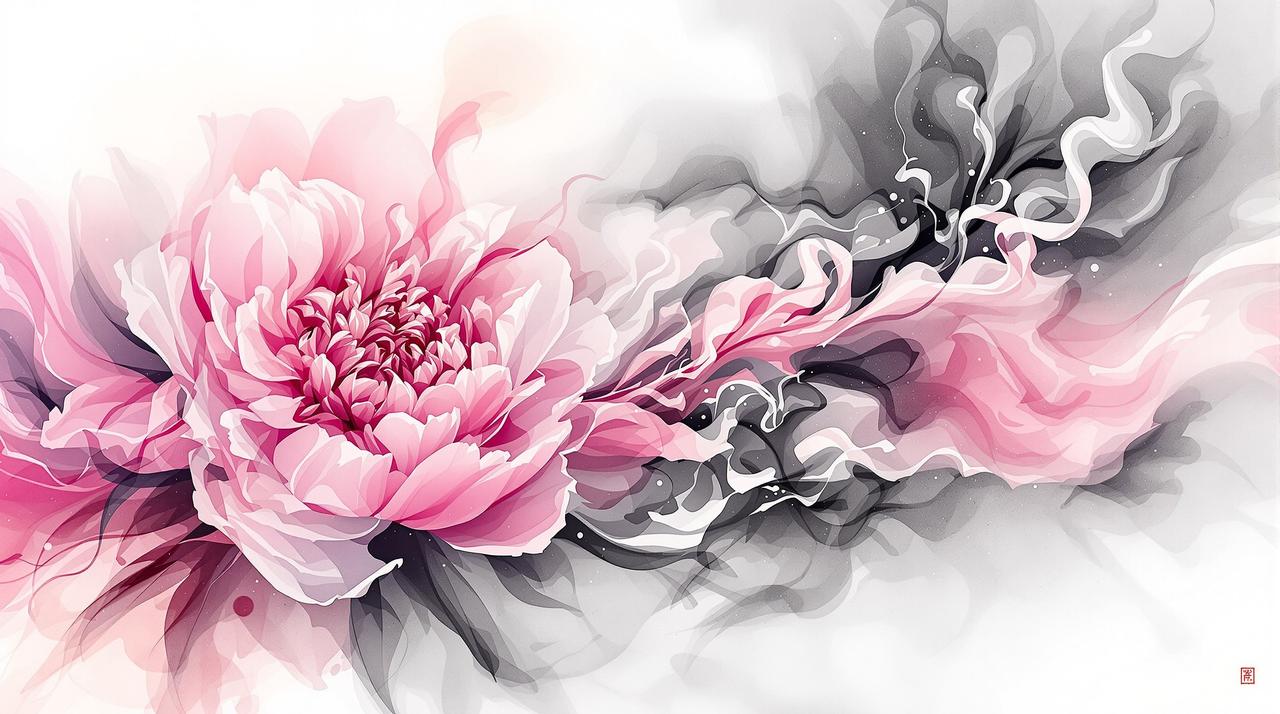 当芍药遇上水墨：数字艺术短片