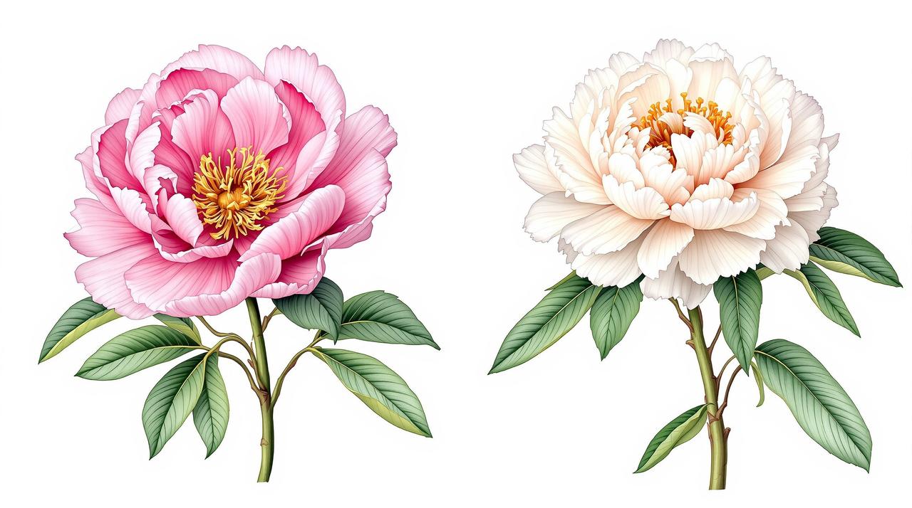 牡丹与芍药：双花争艳